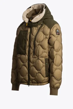 Parajumpers Donsjassen-AKUTAN - DONSJACK MET CAPUCHON EARTH-DEEP MOSS