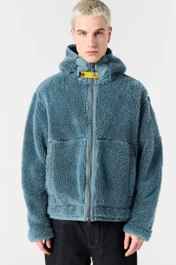 Parajumpers Sweaters-CAMAGLIO - SWEATER MET CAPUCHON VAN KRULLEND FLEECE PURITAN GREY