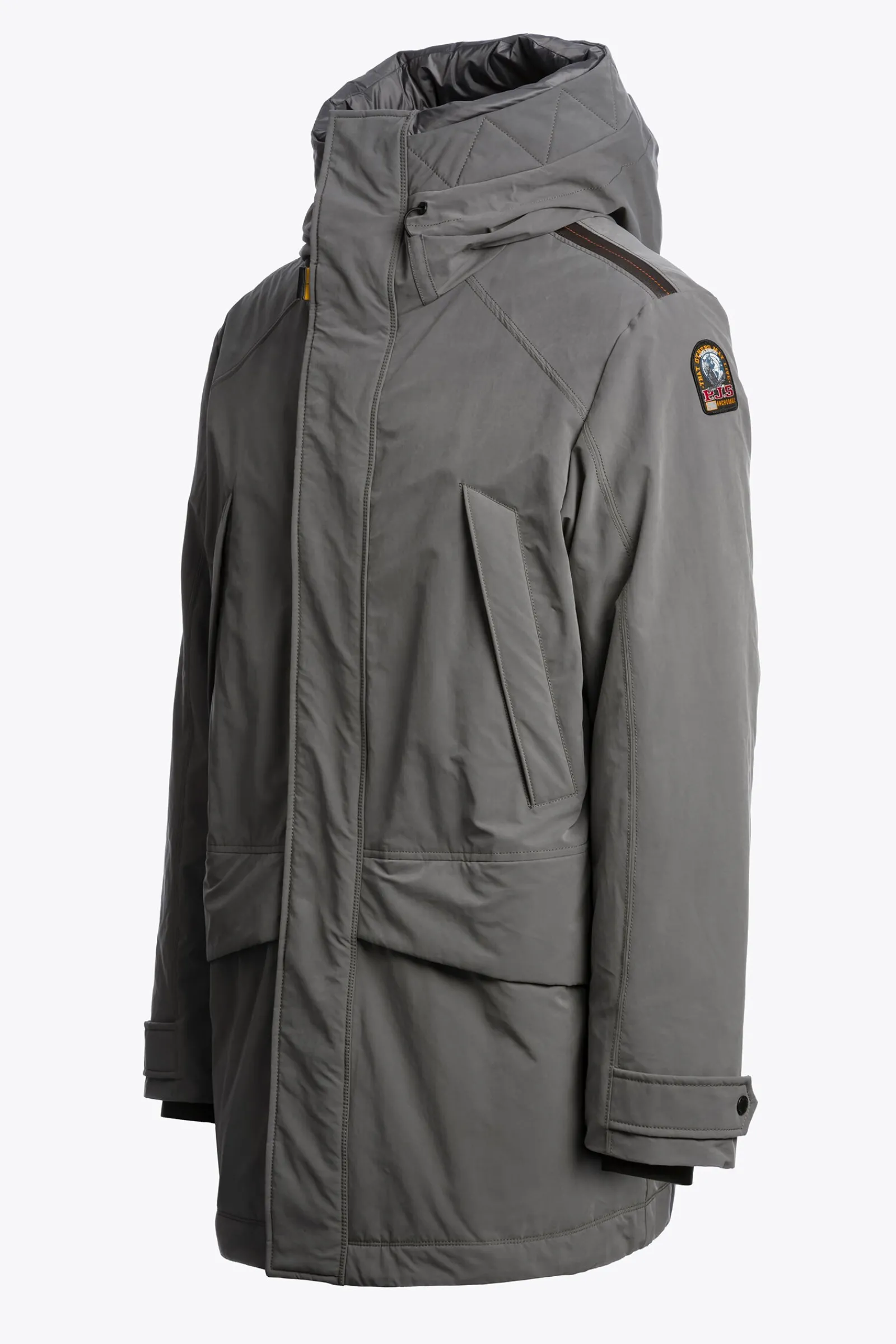 Parajumpers Donsjassen|Jasjes-EFREM - LANG JACK MET CAPUCHON PEWTER