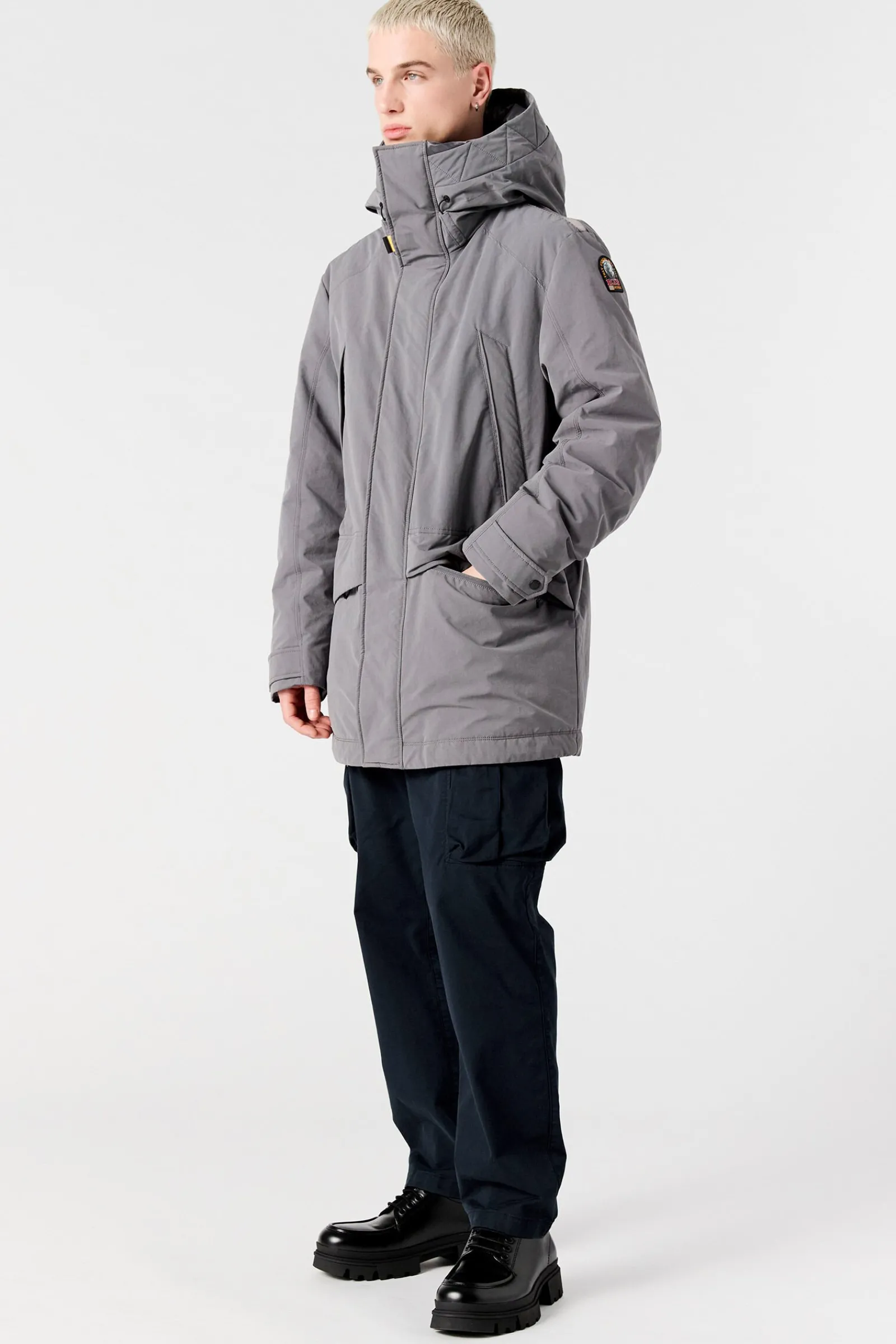 Parajumpers Donsjassen|Jasjes-EFREM - LANG JACK MET CAPUCHON PEWTER