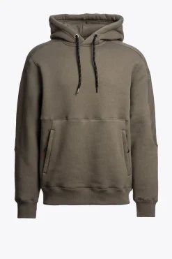 Parajumpers Sweaters-ELIJAH - FLEECE MET CAPUCHON OLIVE GREY