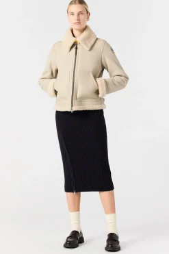 Parajumpers Jasjes|Leren Jasjes-GIALEAN SPECIAL - SHEARLING JACK OAT
