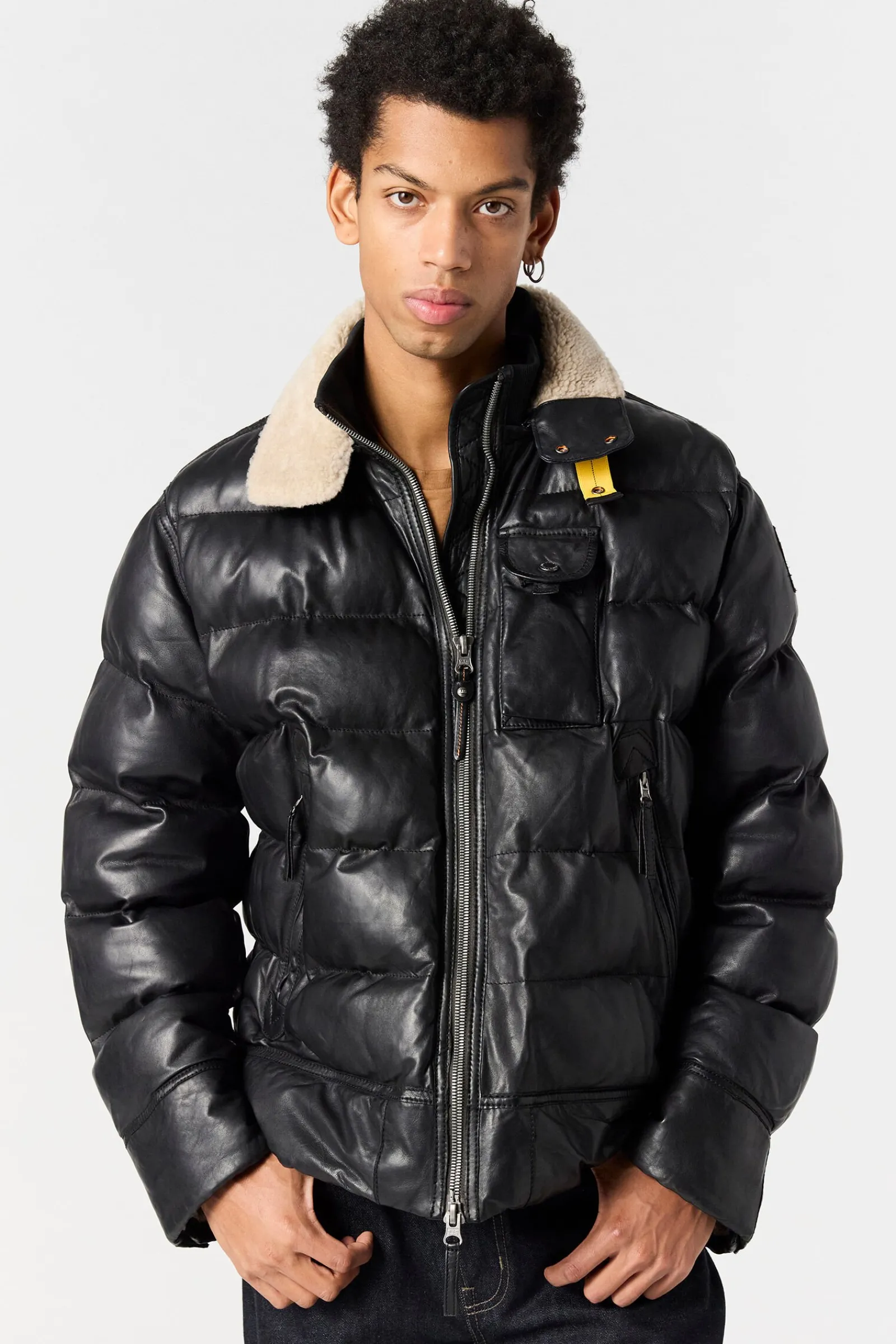 Parajumpers Leren Jasjes|Bomberjacken-GIAN - LEREN JAS BLACK