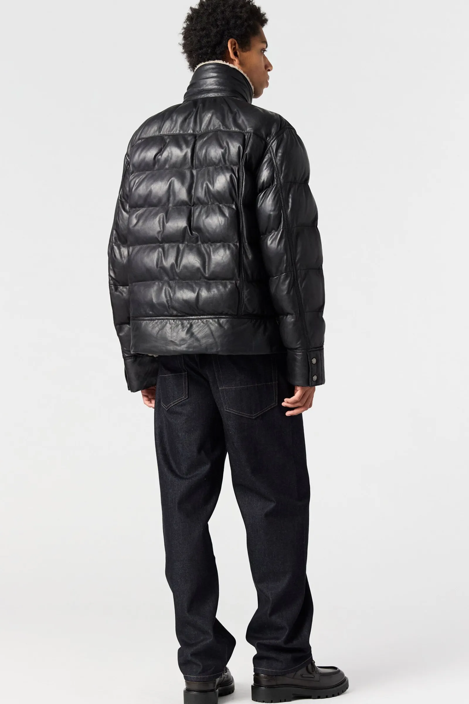 Parajumpers Leren Jasjes|Bomberjacken-GIAN - LEREN JAS BLACK