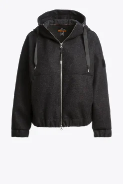 Parajumpers Sweaters-ILEAN - FLANELLEN SWEATER BLACK MELANGE