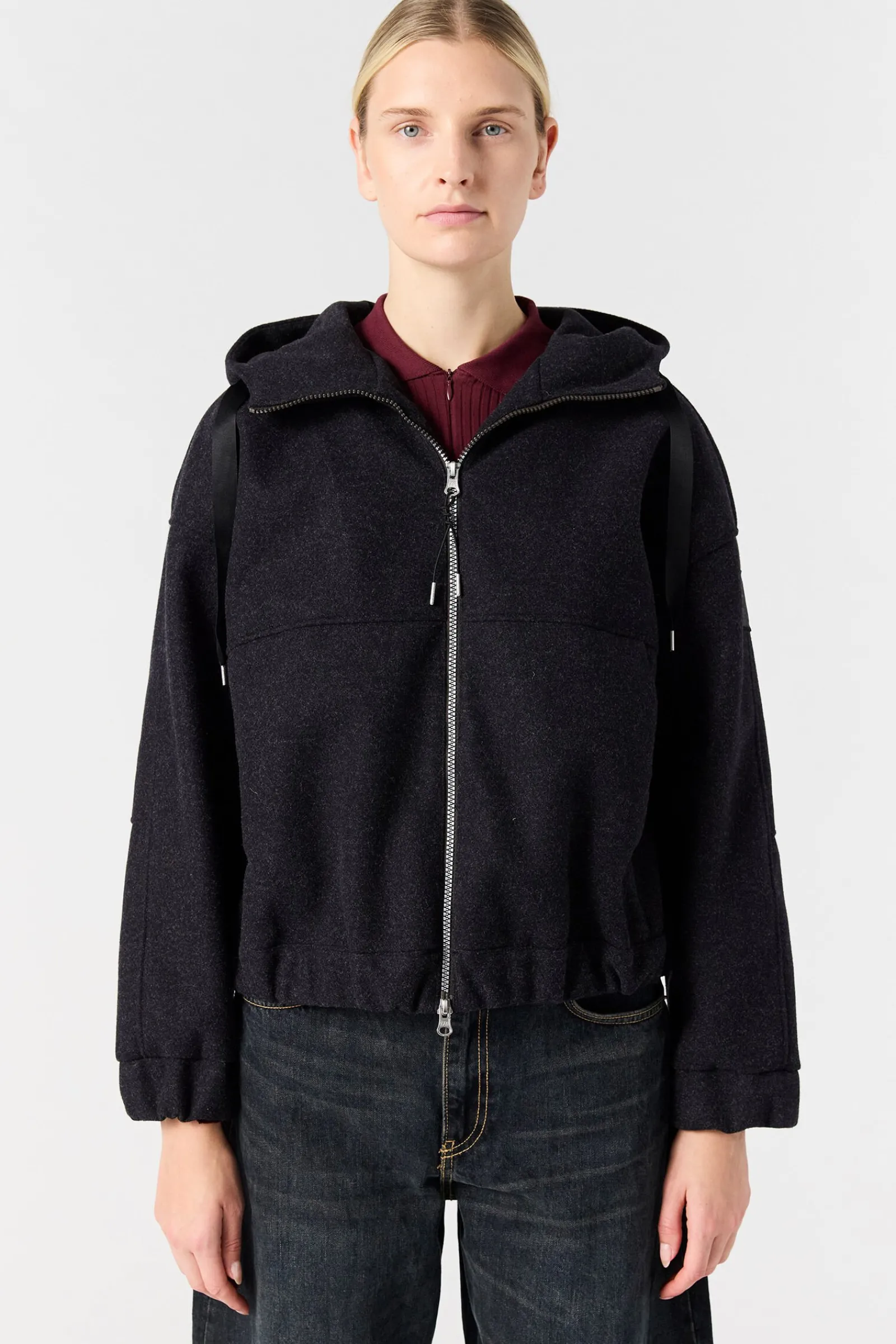 Parajumpers Sweaters-ILEAN - FLANELLEN SWEATER BLACK MELANGE