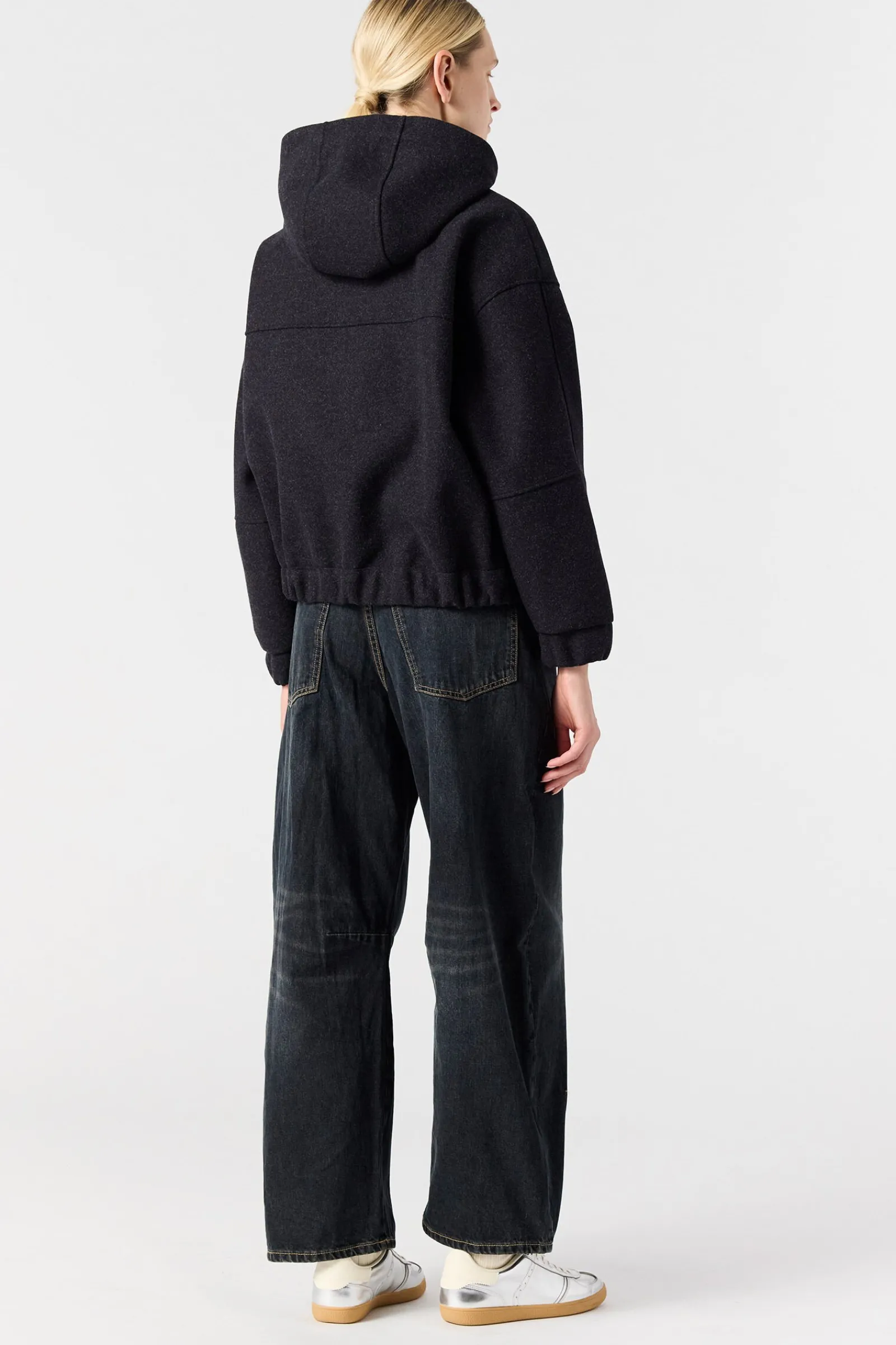 Parajumpers Sweaters-ILEAN - FLANELLEN SWEATER BLACK MELANGE