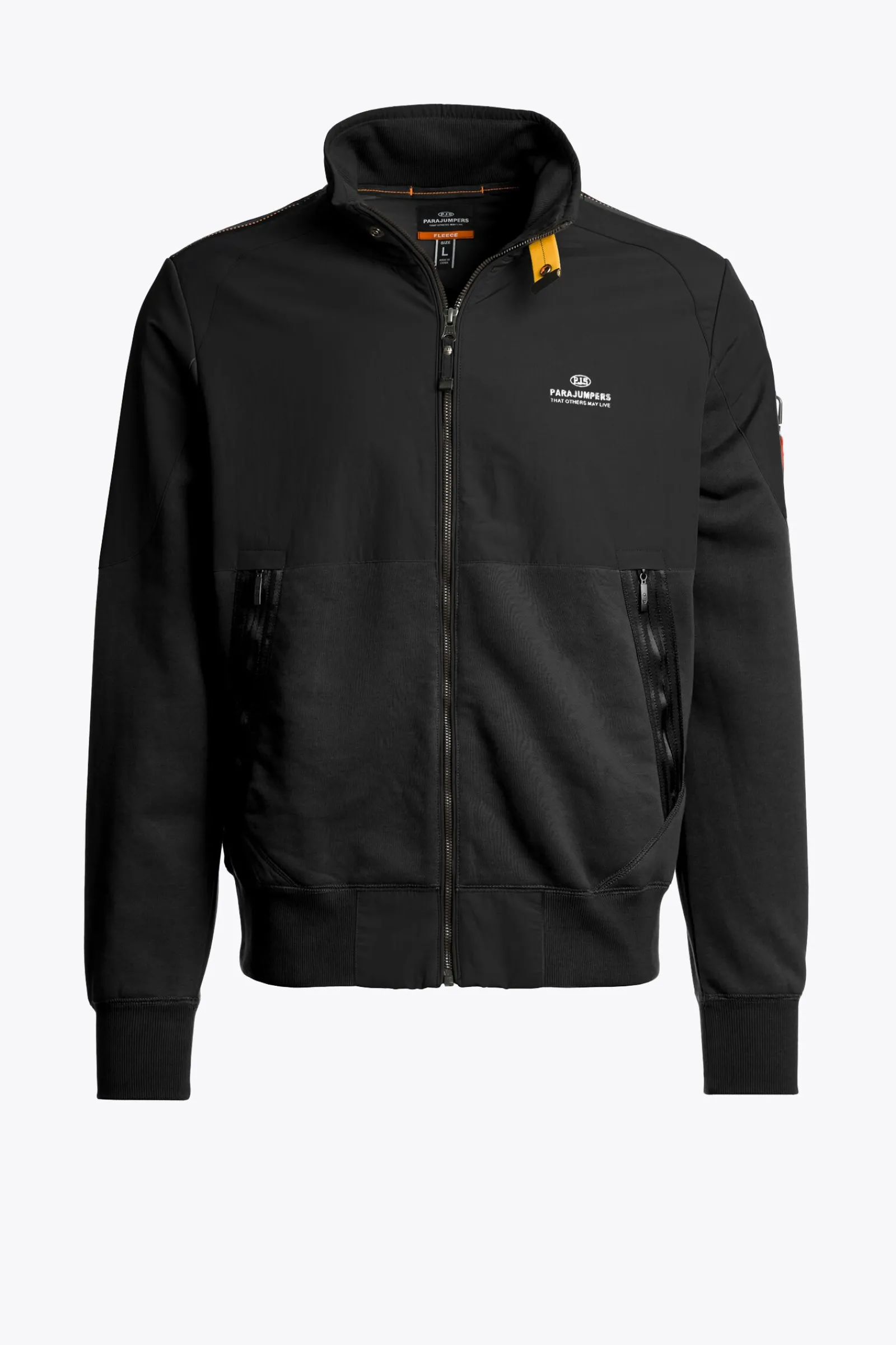 Parajumpers Sweaters-JANGO - FLEECE MET VOLLEDIGE RITS BLACK