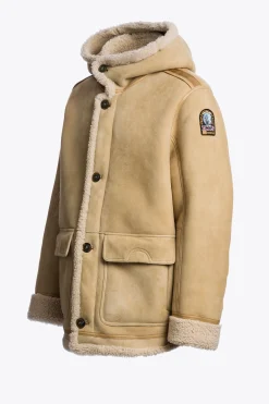 Parajumpers Parka Jas|Leren Jasjes-KIEFER SPECIAL - SHEARLING JACK DESERT KHAKI