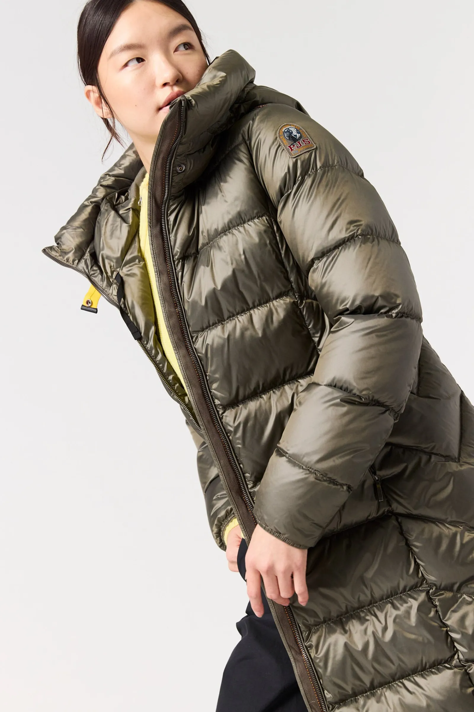 Parajumpers Donsjassen-LEAH - DONSJACK MET CAPUCHON OLIVE GREY