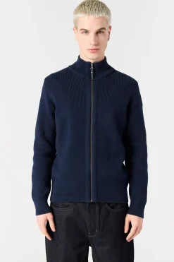 Parajumpers Tricot-MANNY - VEST MET VOLLEDIGE RITS BLUE NAVY