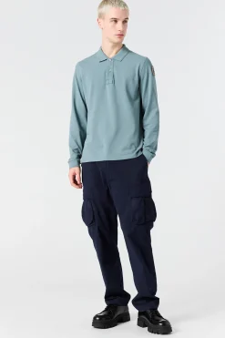 Parajumpers Polos En T-Shirts-OBERON - POLO MET LANGE MOUWEN PURITAN GREY