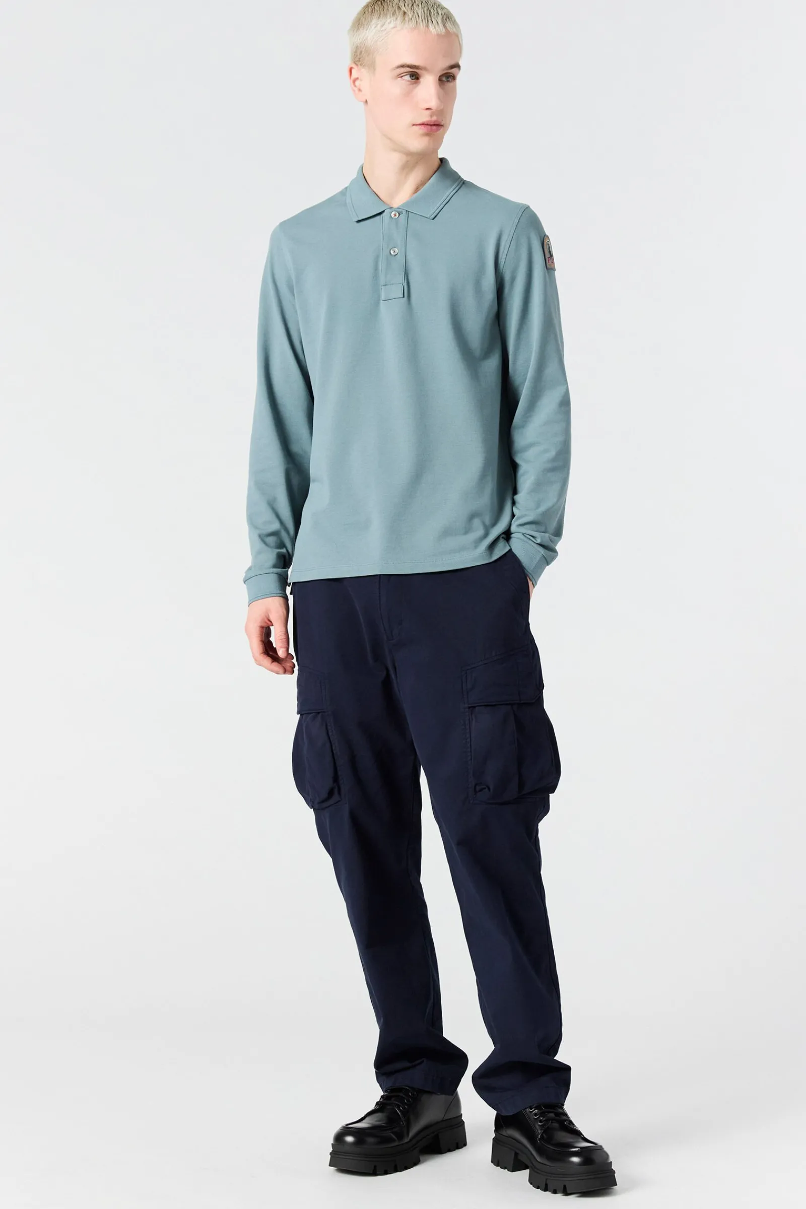 Parajumpers Polos En T-Shirts-OBERON - POLO MET LANGE MOUWEN PURITAN GREY