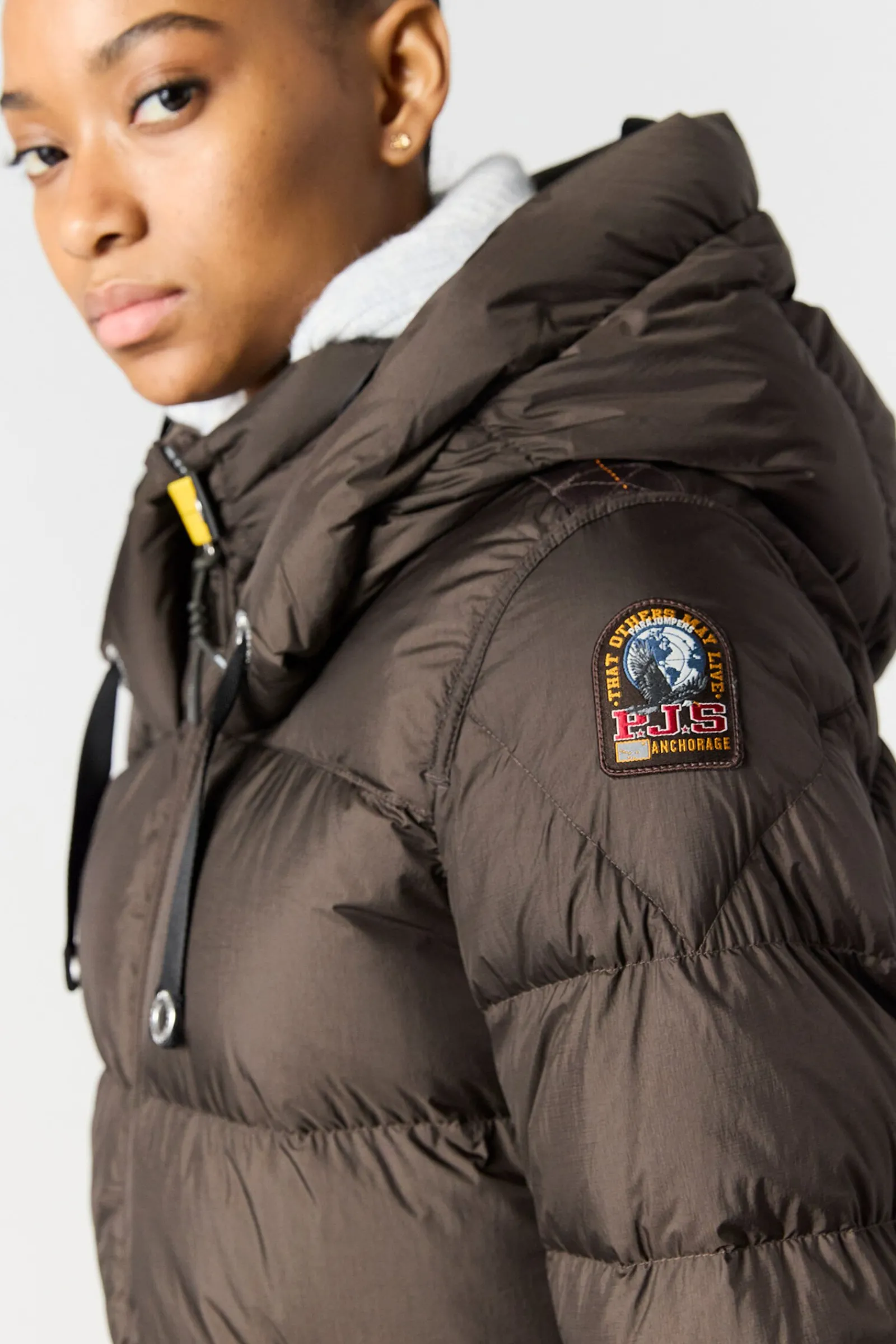Parajumpers Donsjassen|Jasjes-PANDA - LANGE DONSJAS EARTH BROWN