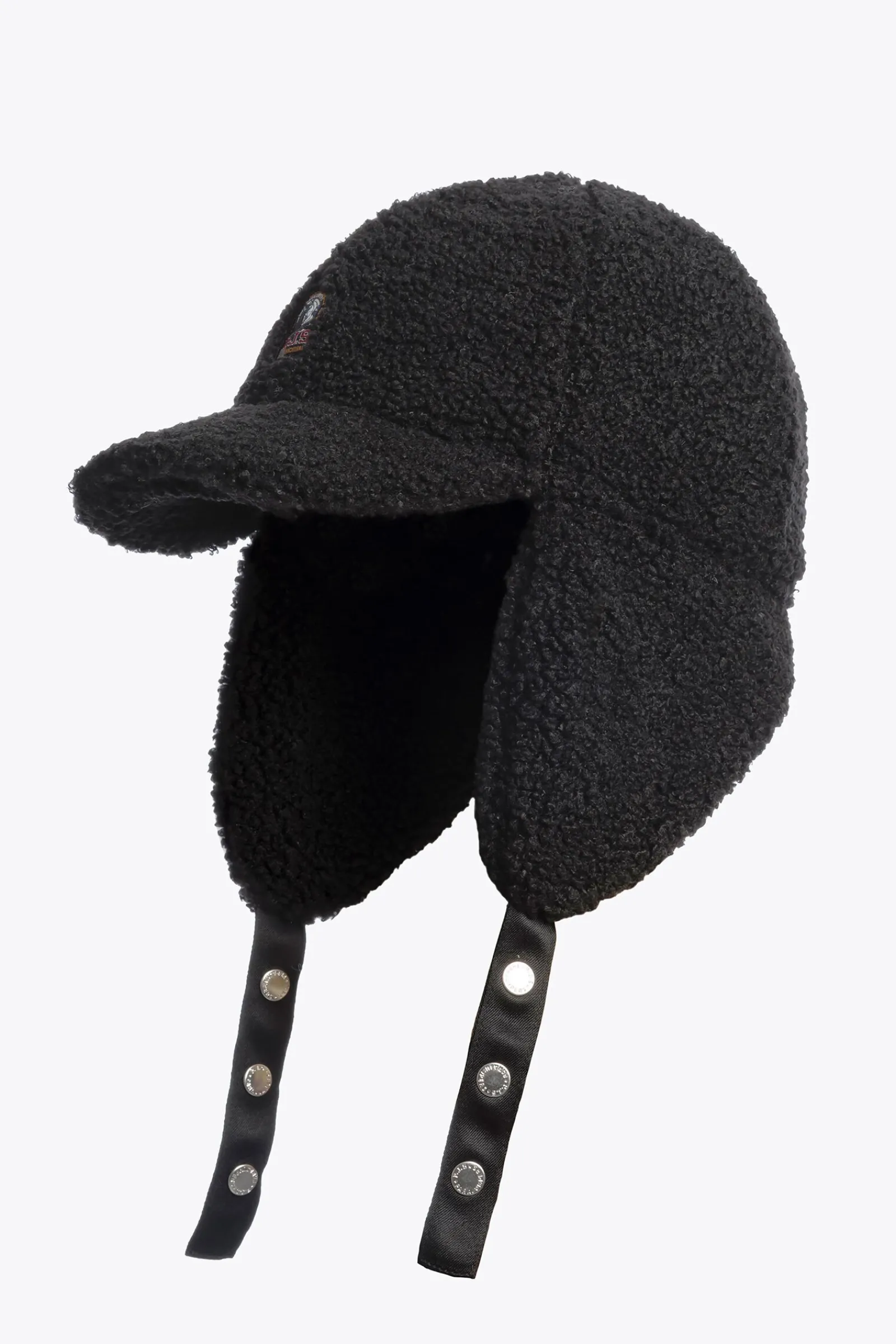 Parajumpers Petten|Petten-POWER - JOCKEYPET VAN KRULLENDE FLEECE BLACK