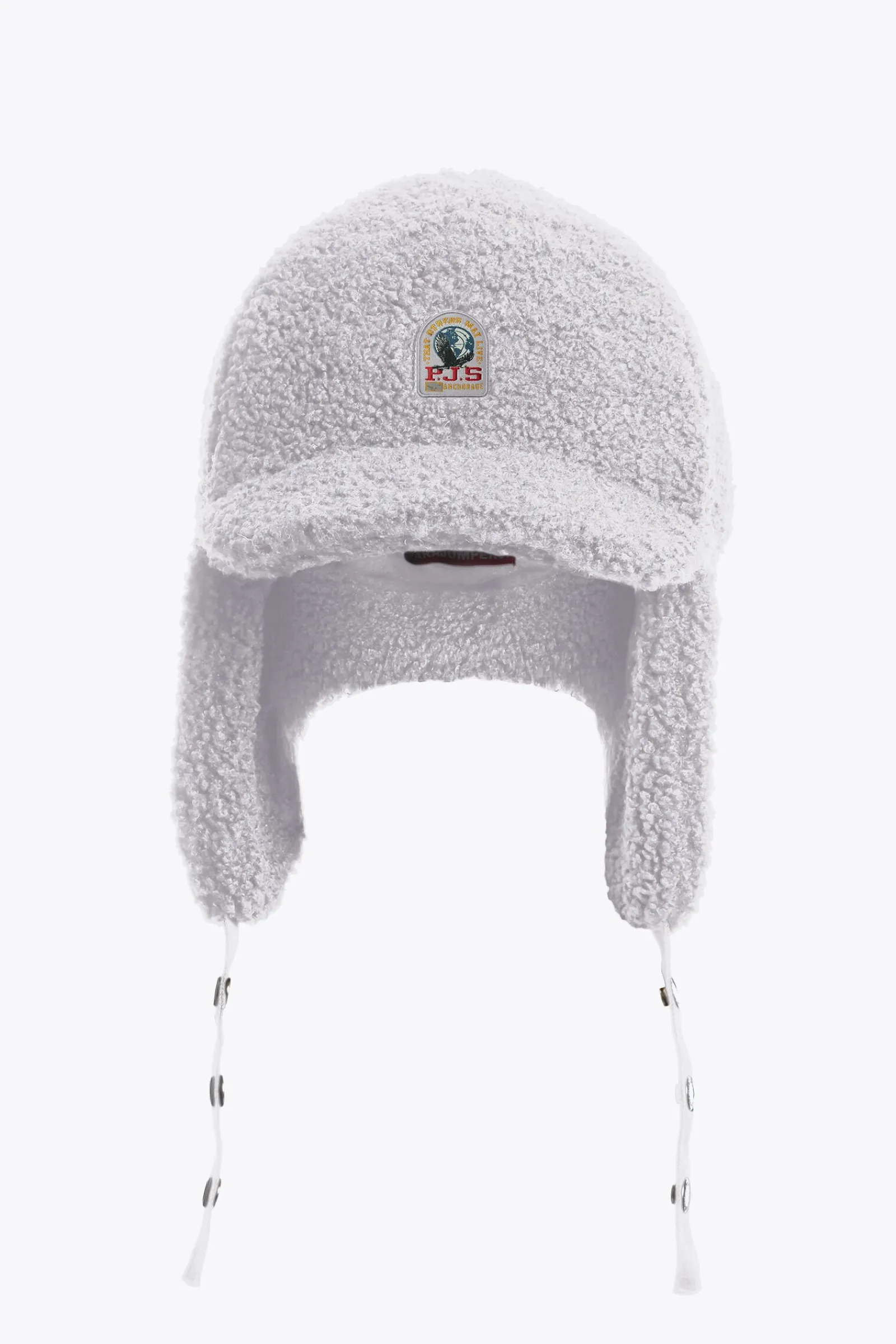 Parajumpers Petten|Petten-POWER - JOCKEYPET VAN KRULLENDE FLEECE PEARL GREY
