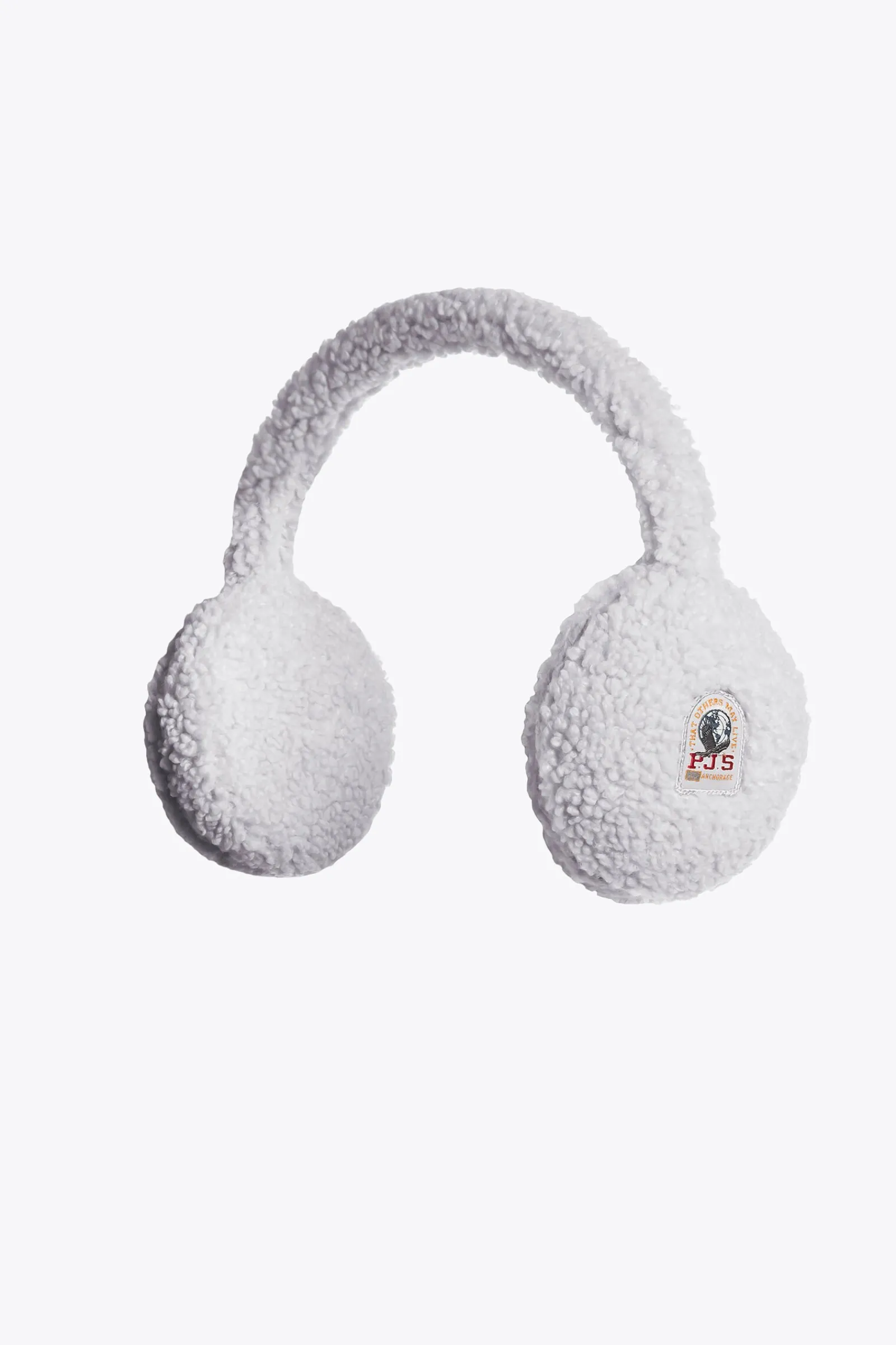 Parajumpers Petten|Petten-POWER - OORWARMERS VAN KRULLENDE FLEECE PEARL GREY