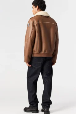 Parajumpers Leren Jasjes|Bomberjacken-RODNEY SPECIAL - LEREN BOMBERJACK CLAY